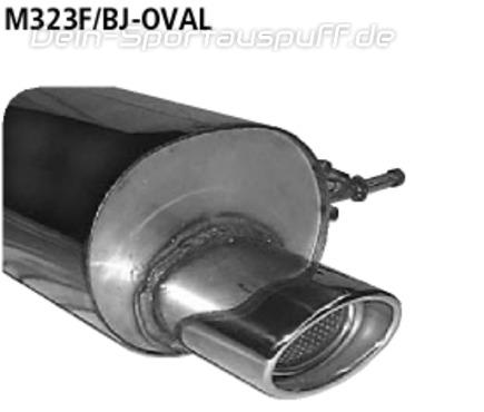 Bastuck Edelstahl Sportauspuff-Komplettanlage ab Kat Mazda 323 F BJ 120x80mm oval eingerollt gerade mit Absorber