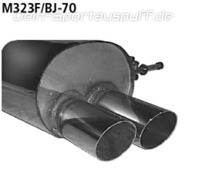 Bastuck Edelstahl Sportauspuff-Komplettanlage ab Kat Mazda 323 F BJ 2x70mm rund scharf abgeschrägt ohne Absorber