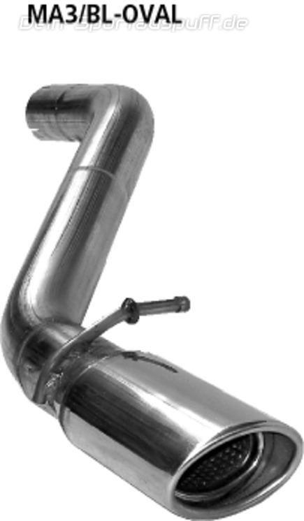 Bastuck Edelstahl Sportauspuff inkl. Verbindungsrohr Mazda 3 Typ BL Diesel mit DPF 120x80mm oval eingerollt gerade mit Absorber