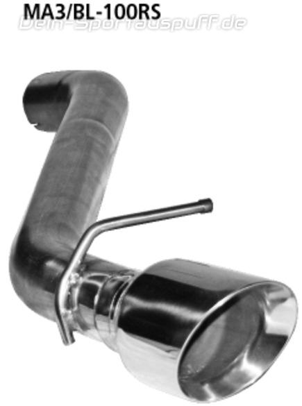 Bastuck Edelstahl Sportauspuff inkl. Verbindungsrohr Mazda 3 Typ BL Diesel mit DPF 100mm rund scharf abgeschrägt ohne Absorber