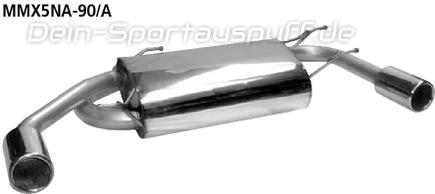 Bastuck Edelstahl Duplex Sportauspuff inkl. Verbindungsrohr Mazda MX5 Typ NA je 90mm rund eingerollt gerade ohne Absorber