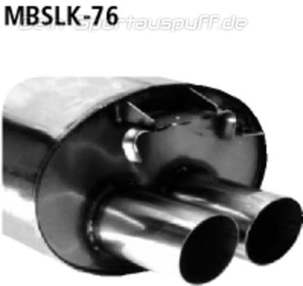 Bastuck Edelstahl Sportauspuff inkl. Verbindungsrohr Mercedes SLK R170 2x76mm rund scharf gerade ohne Absorber