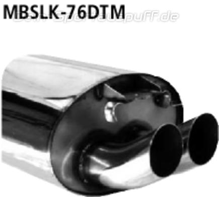 Bastuck Edelstahl Sportauspuff inkl. Verbindungsrohr Mercedes SLK R170 2x76mm DTM rund scharf gerade ohne Absorber