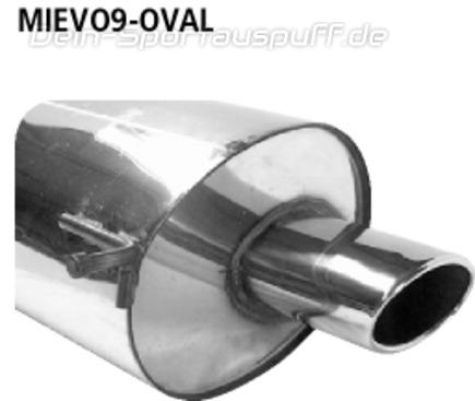 Bastuck Edelstahl Racing-Komplettanlage ab Kat Mitsubishi Lancer Evo IX 120x80mm oval eingerollt gerade mit Absorber