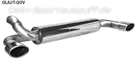 Bastuck Edelstahl Duplex Racing-Komplettanlage ab Kat Opel Astra J Benziner je 120x80mm oval eingerollt seitlich abgeschrägt ohne Absorber