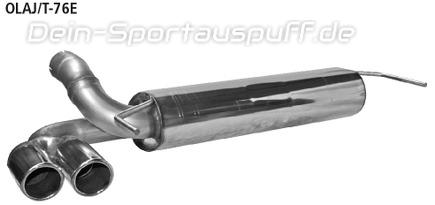 Bastuck Edelstahl Sportauspuff-Komplettanlage ab Kat Opel Astra J Diesel 2x76mm rund eingerollt abgeschrägt ohne Absorber
