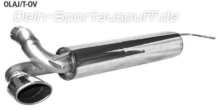 Bastuck Edelstahl Sportauspuff-Komplettanlage ab Kat Opel Astra J Diesel 120x80mm oval eingerollt abgeschrägt ohne Absorber