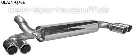 Bastuck Edelstahl Duplex Sportauspuff-Komplettanlage ab Kat Opel Astra J Diesel je 2x76mm rund eingerollt abgeschrägt ohne Absorber