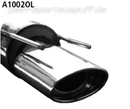 Bastuck Edelstahl Racing-Komplettanlage ab Kat Opel Calibra 2,0l, V6, Turbo 153x95mm oval eingerollt gerade mit Absorber
