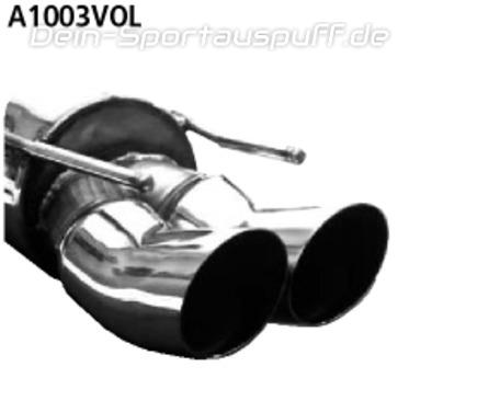 Bastuck Edelstahl Sportauspuff-Komplettanlage ab Kat Opel Vectra A 2x76mm DTM rund eingerollt gerade ohne Absorber