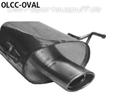Bastuck Edelstahl Racing-Komplettanlage ab Kat Opel Tigra Twin Top 120x80mm oval eingerollt gerade mit Absorber