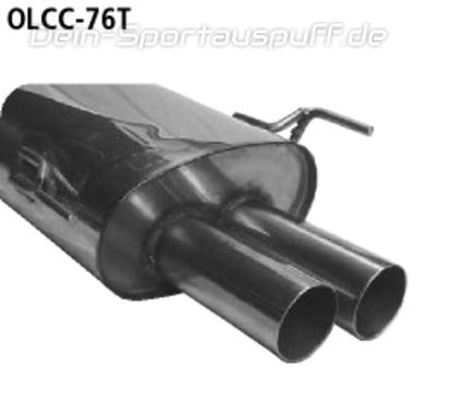 Bastuck Edelstahl Racing-Komplettanlage ab Kat Opel Tigra Twin Top 2x76mm rund scharf gerade ohne Absorber