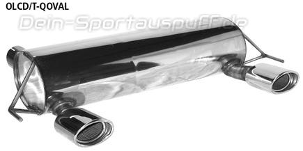 Bastuck Edelstahl Duplex Sportauspuff inkl. Verbindungsrohr Opel Corsa D GSI je 120x80mm oval eingerollt abgeschrägt mit Absorber