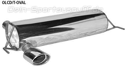 Bastuck Edelstahl Sportauspuff-Komplettanlage inkl. Kat Opel Corsa D GSI 120x80mm oval eingerollt abgeschrägt mit Absorber