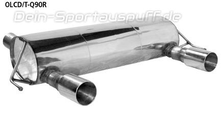 Bastuck Edelstahl Duplex Sportauspuff inkl. Verbindungsrohr Opel Corsa D OPC je 90mm rund scharf gerade ohne Absorber