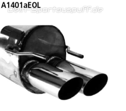 Bastuck Edelstahl Racing-Komplettanlage ab Kat Opel Omega B Caravan 4 Zyl. 2x76mm rund scharf abgeschrägt ohne Absorber