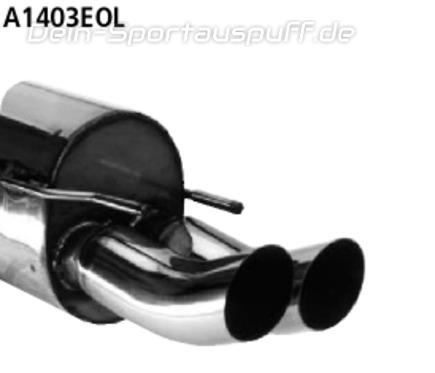 Bastuck Edelstahl Racing-Komplettanlage ab Kat Opel Omega B Caravan 4 Zyl. 2x76mm DTM rund scharf gerade ohne Absorber