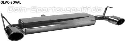 Bastuck Edelstahl Duplex Sportauspuff inkl. Verbindungsrohr Opel Signum je 120x80mm oval eingerollt abgeschrägt mit Absorber