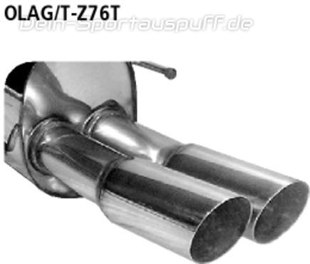 Bastuck Edelstahl Racing-Komplettanlage inkl. Kat Opel Zafira A OPC 2x76mm rund scharf abgeschrägt ohne Absorber