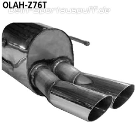 Bastuck Edelstahl Racing-Komplettanlage ab Kat Opel Zafira B 2x76mm rund scharf abgeschrägt ohne Absorber