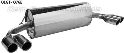 Bastuck Edelstahl Duplex Sportauspuff-Komplettanlage ab Kat Opel GT je 2x76mm rund eingerollt abgeschrägt ohne Absorber