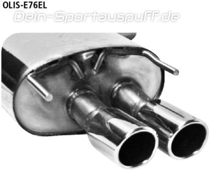 Bastuck Edelstahl Sportauspuff inkl. Verbindungsrohr Opel Insignia Sports Tourer Diesel 2x76mm rund eingerollt abgeschrägt ohne Absorber