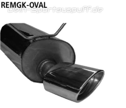 Bastuck Edelstahl Racing-Komplettanlage ab Kat Renault Megane 1 + Scénic 153x95mm oval eingerollt gerade mit Absorber