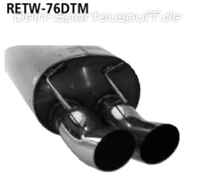Bastuck Edelstahl Racing-Komplettanlage ab Kat Renault Twingo 1 2x76mm DTM rund scharf gerade ohne Absorber