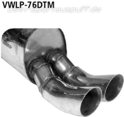 Bastuck Edelstahl Racing-Komplettanlage ab Kat VW Lupo 2x76mm DTM rund scharf gerade ohne Absorber