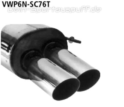 Bastuck Edelstahl Sportauspuff inkl. Verbindungsrohr Seat Ibiza 6K Cupra Turbo 2x76mm rund scharf abgeschrägt ohne Absorber