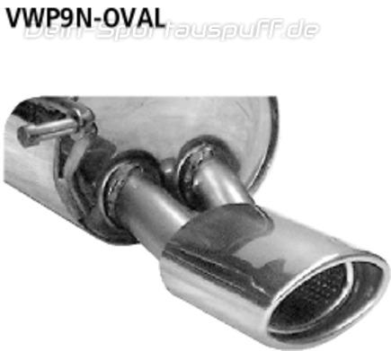 Bastuck Edelstahl Sportauspuff-Komplettanlage ab Kat Skoda Fabia 2 Typ 5J 120x80mm oval eingerollt gerade mit Absorber