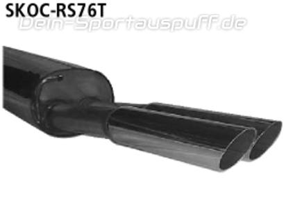 Bastuck Edelstahl Sportauspuff-Komplettanlage ab Kat Skoda Octavia 1 RS 2x76mm rund scharf abgeschrägt ohne Absorber