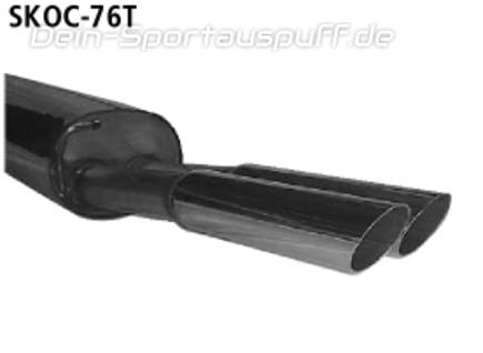 Bastuck Edelstahl Racing-Komplettanlage ab Kat Skoda Octavia 1 2x76mm rund scharf abgeschrägt ohne Absorber