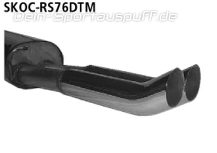 Bastuck Edelstahl Racing-Komplettanlage ab Kat Skoda Octavia 1 inkl. RS 2x76mm DTM rund scharf gerade ohne Absorber