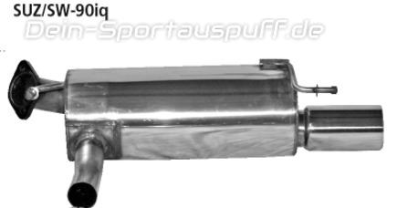 Bastuck Edelstahl Duplex Sportauspuff-Komplettanlage ab Kat Suzuki Swift Typ EZ MZ je 90mm rund eingerollt gerade mit Absorber