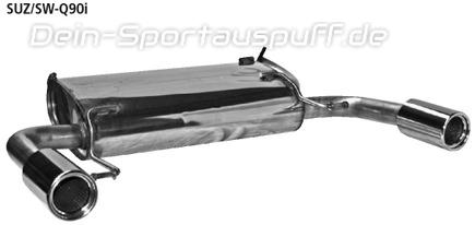 Bastuck Edelstahl Duplex Racing-Komplettanlage ab Kat Suzuki Swift Sport EZ MZ je 90mm rund eingerollt gerade mit Absorber