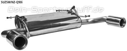 Bastuck Edelstahl Duplex Sportauspuff-Komplettanlage ab Kat Suzuki Swift NZ Sport ab Bj.10 je 90mm rund eingerollt gerade mit Absorber