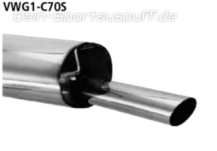 Bastuck Edelstahl Sportauspuff-Komplettanlage ab Kat VW Scirocco 2 Typ 53B 70mm rund scharf abgeschrägt ohne Absorber