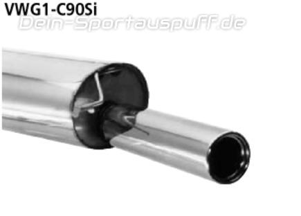 Bastuck Edelstahl Racing-Komplettanlage ab Kat VW Scirocco 2 Typ 53B 90mm rund eingerollt abgeschrägt mit Absorber