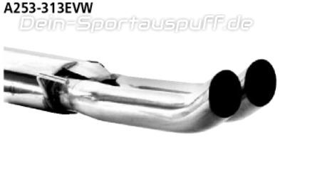 Bastuck Edelstahl Sportauspuff inkl. Verbindungsrohr VW Golf 3 Variant 2x76mm DTM rund scharf gerade ohne Absorber