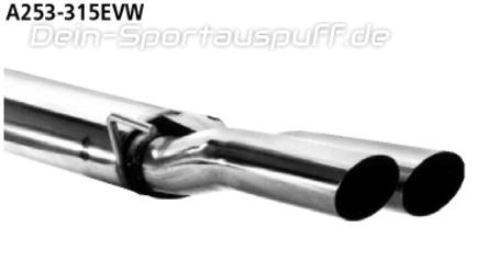 Bastuck Edelstahl Racing-Komplettanlage ab Kat VW Golf 3 Variant 2x76mm rund scharf abgeschrägt ohne Absorber