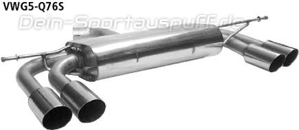 Bastuck Edelstahl Duplex Racing-Komplettanlage ab Kat VW Golf 5 u. Golf Plus Diesel + 1.6l FSI je 2x76mm rund scharf abgeschrägt ohne Absorber