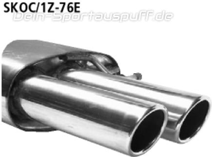 Bastuck Edelstahl Sportauspuff-Komplettanlage ab Kat VW Jetta 1KM ohne Turbo 2x76mm rund eingerollt abgeschrägt ohne Absorber