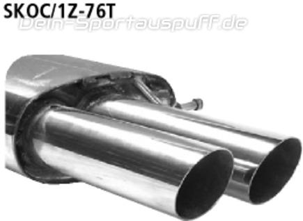 Bastuck Edelstahl Racing-Komplettanlage ab Kat VW Jetta 1KM ohne Turbo 2x76mm rund scharf abgeschrägt ohne Absorber