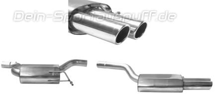 Bastuck Edelstahl Sportauspuff-Komplettanlage ab Kat VW Passat 3C u. 3CC Coupe 2x76mm rund eingerollt abgeschrägt ohne Absorber