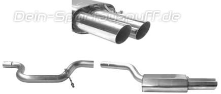 Bastuck Edelstahl Racing-Komplettanlage ab Kat VW Passat 3C u. 3CC Coupe 2x76mm rund scharf abgeschrägt ohne Absorber