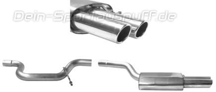 Bastuck Edelstahl Racing-Komplettanlage ab Kat VW Passat 3C u. 3CC Coupe 2x76mm rund eingerollt abgeschrägt ohne Absorber