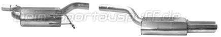 Bastuck Edelstahl Sportauspuff-Komplettanlage ab Kat VW Passat 3C u. 3CC Turbo 2x76mm rund scharf abgeschrägt ohne Absorber