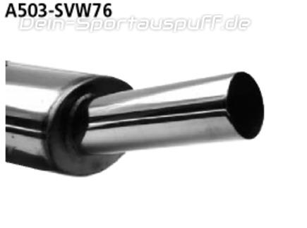 Bastuck Edelstahl Sportauspuff inkl. Verbindungsrohr VW Polo 86 u. 86C 1x76mm rund scharf gerade ohne Absorber