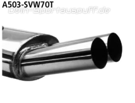 Bastuck Edelstahl Racing-Komplettanlage ab Kat VW Polo 86 u. 86C 2x70mm rund scharf gerade ohne Absorber